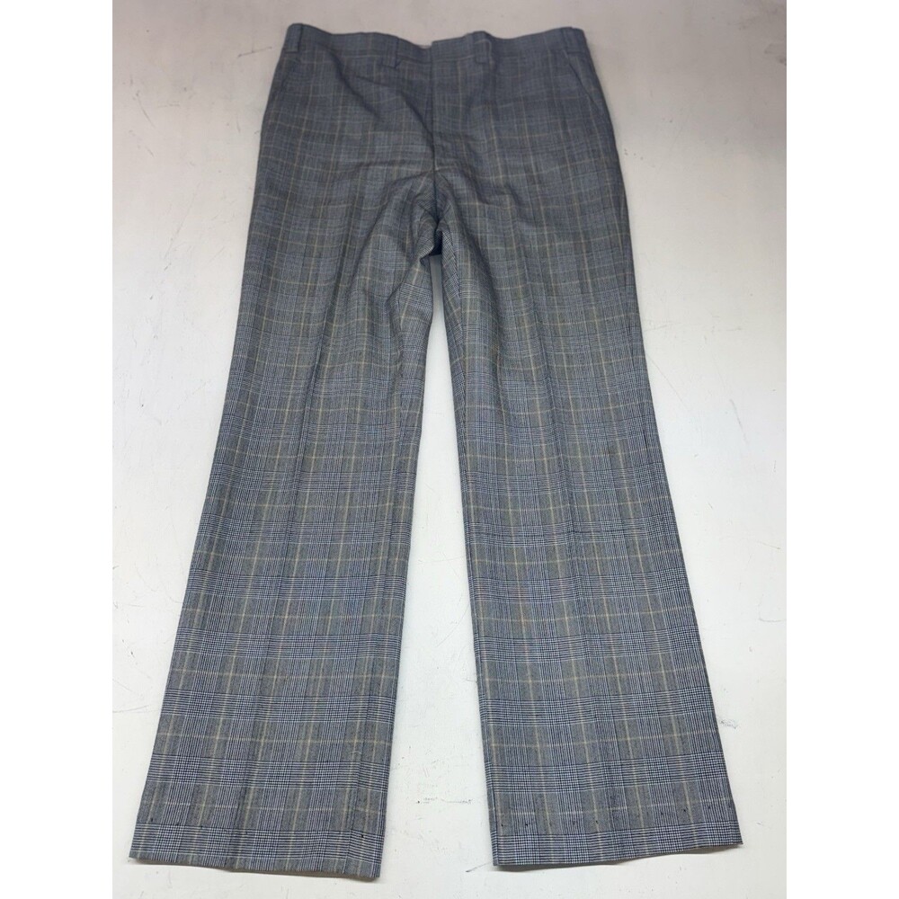 1970s Tweed 3 Piece Suit Gray Prince of Wales Glen Plaid Check 44L 38x33 Union - Picture 14 of 16